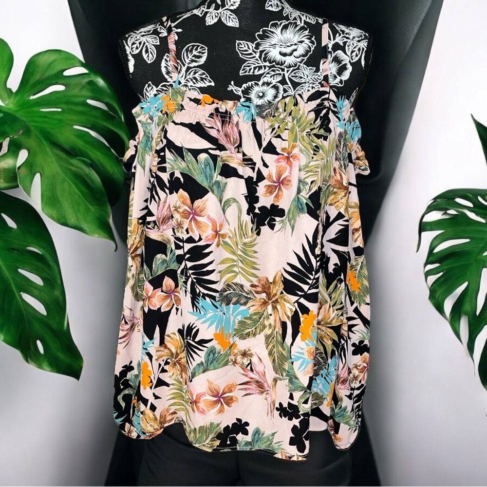 Tacera Tropical Floral Off The Shoulder Blouse
